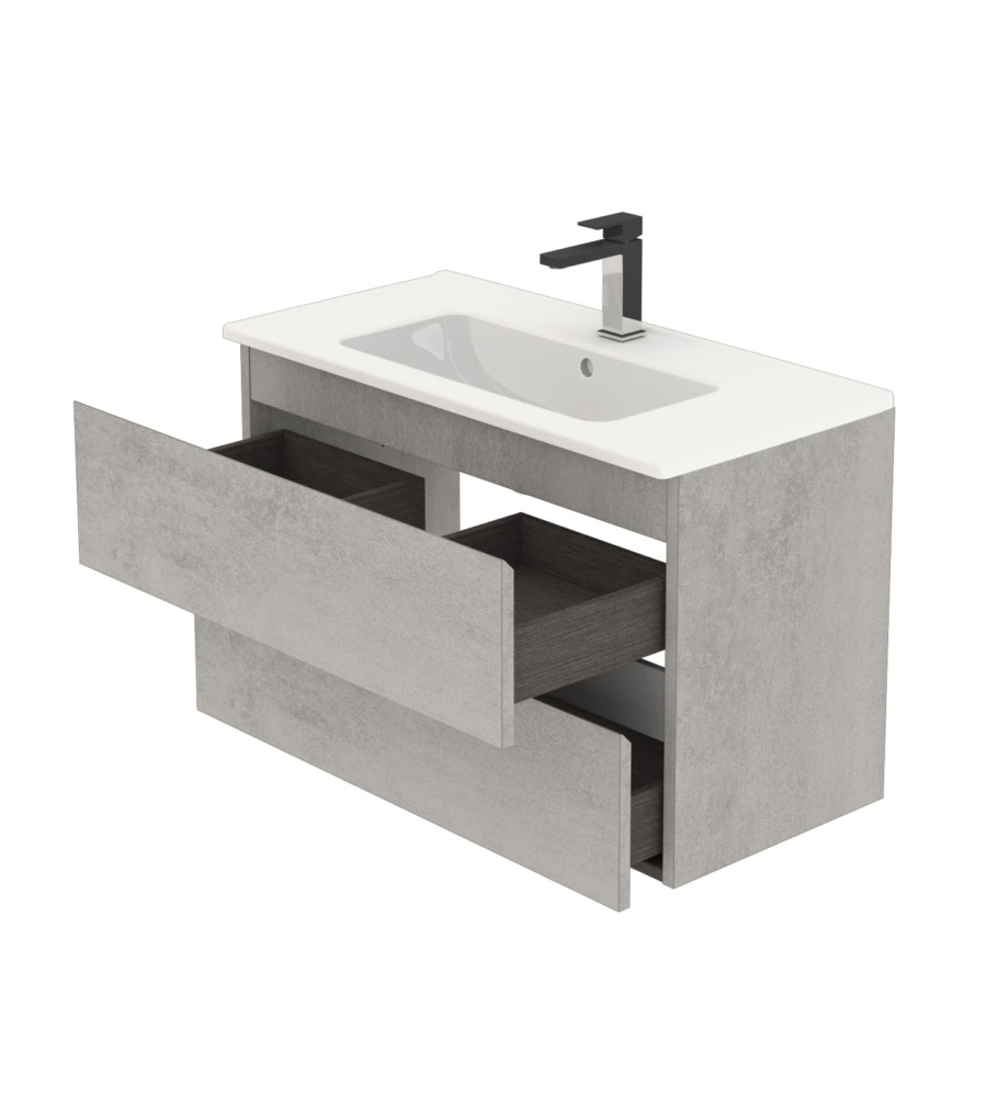 Mobile bagno "leonardo" cemento, 80 cm